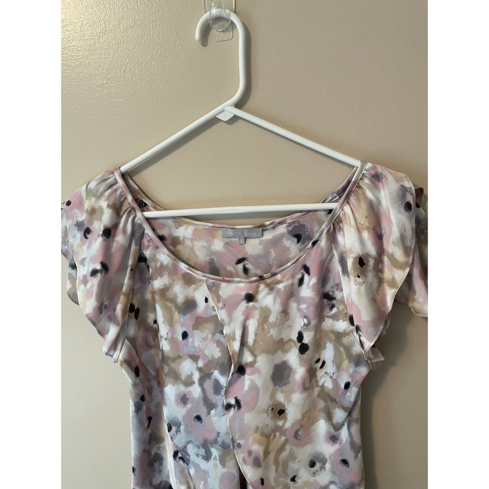 Violet & Claire Watercolor Floral Flutter Layered Sz S Feminine Summer Casual - Picture 4 of 11